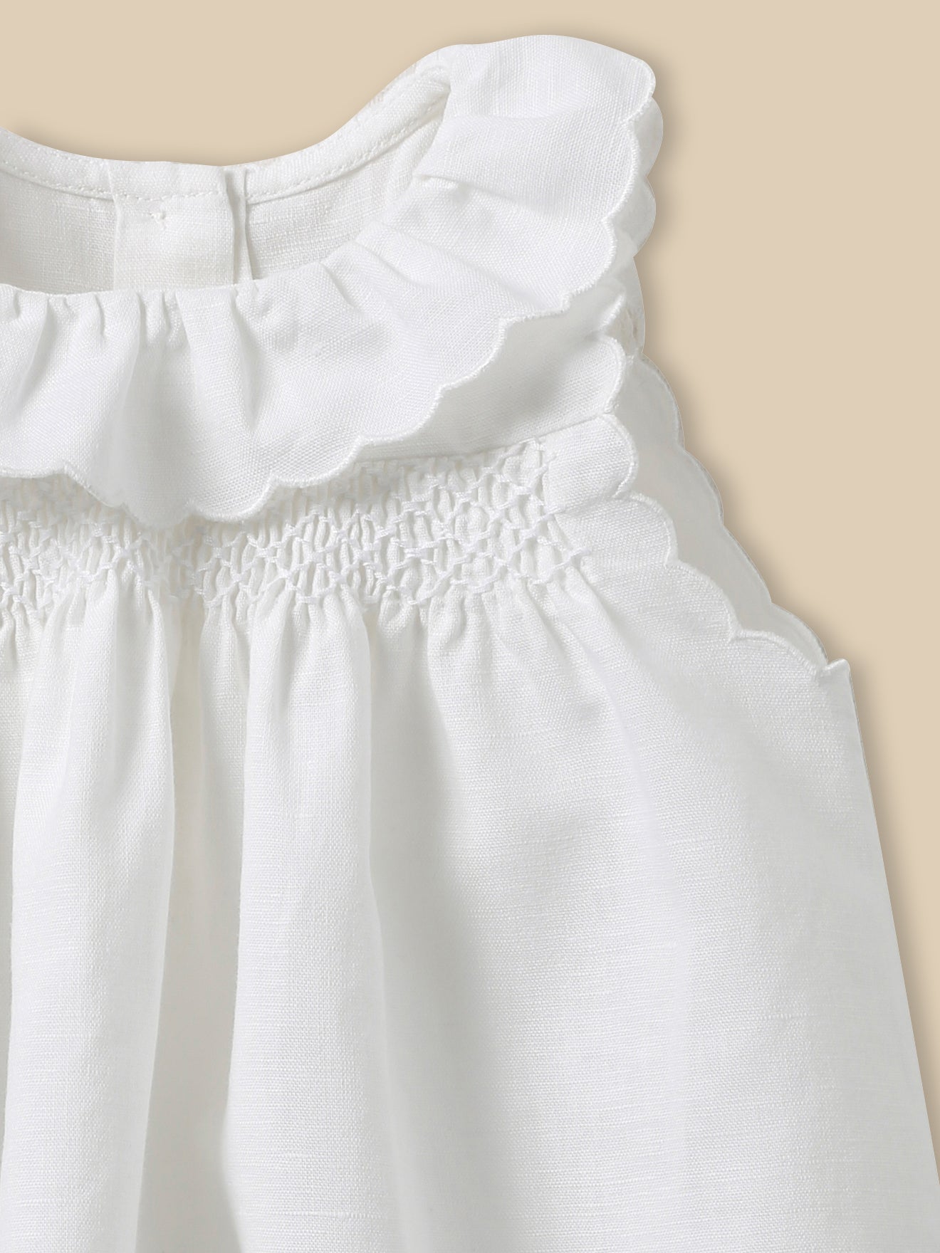 Robe lin et coton Bébé Camille - Collection fêtes et mariages