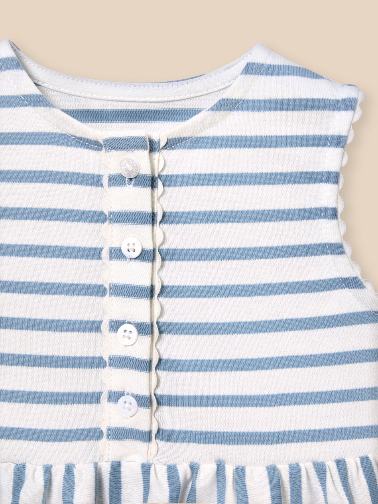 Gestreiftes Kleid, Baby - Bio-Baumwolle