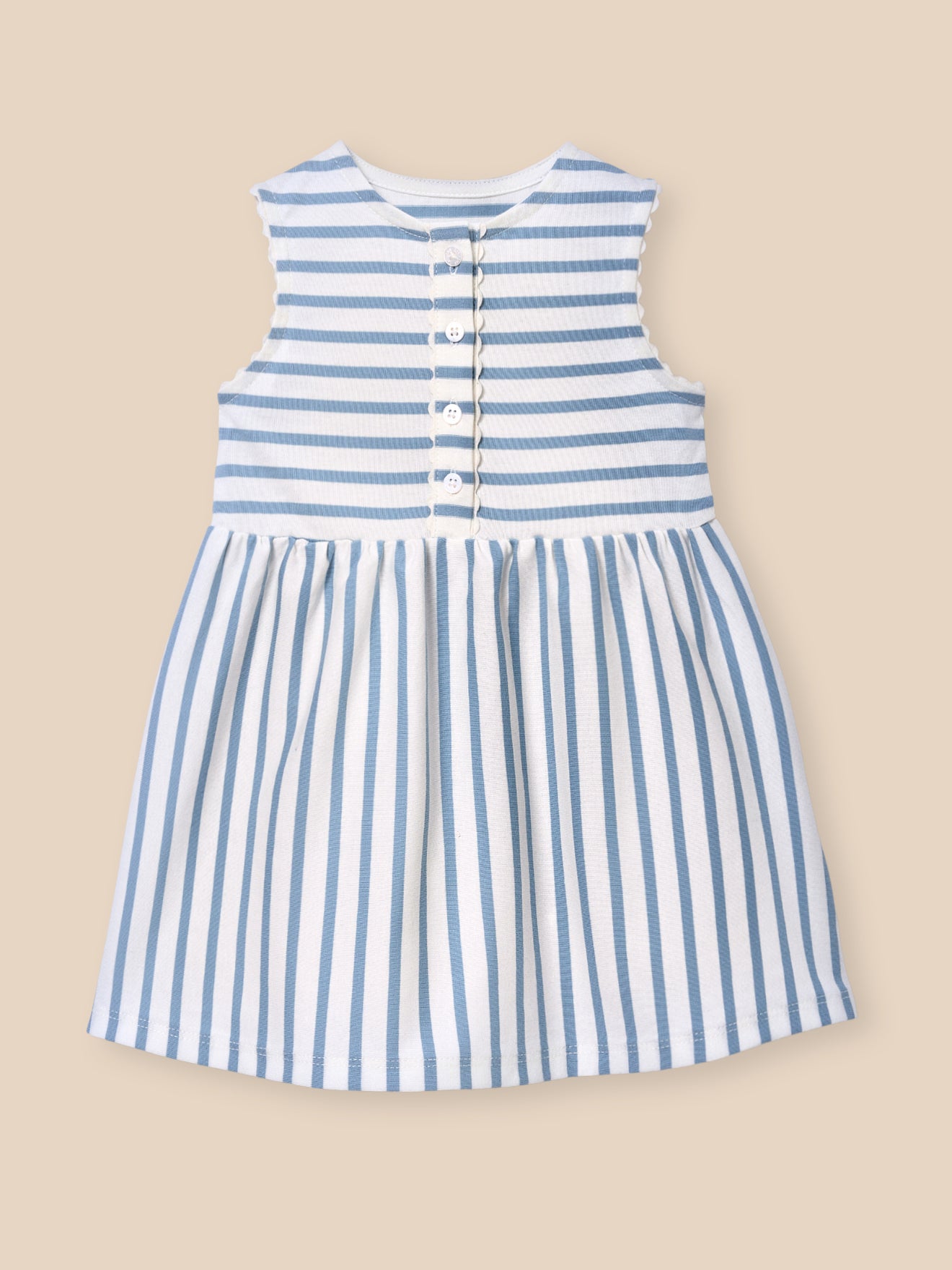Gestreiftes Kleid, Baby - Bio-Baumwolle