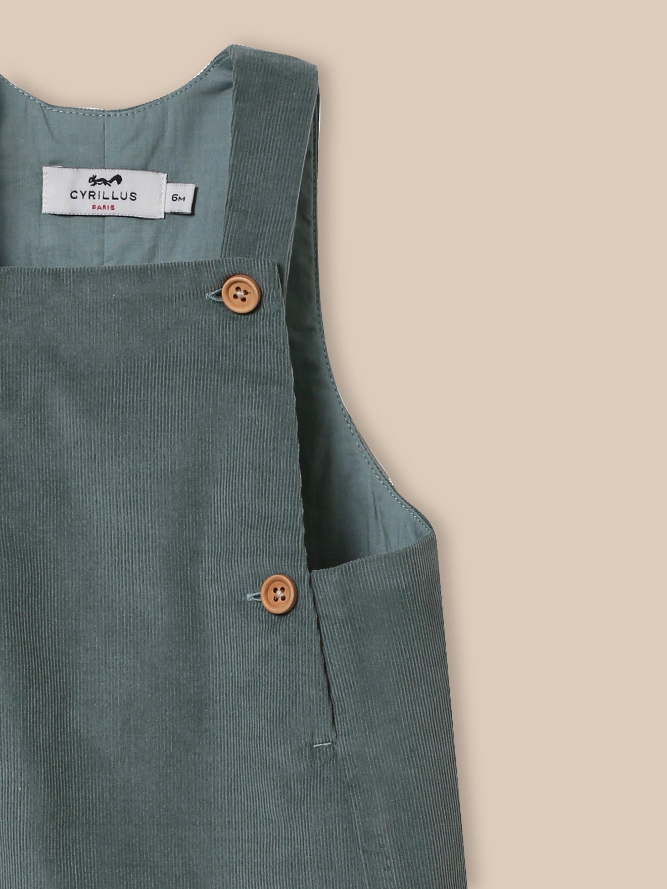 Baby-Latzhose aus Velours, wattiert