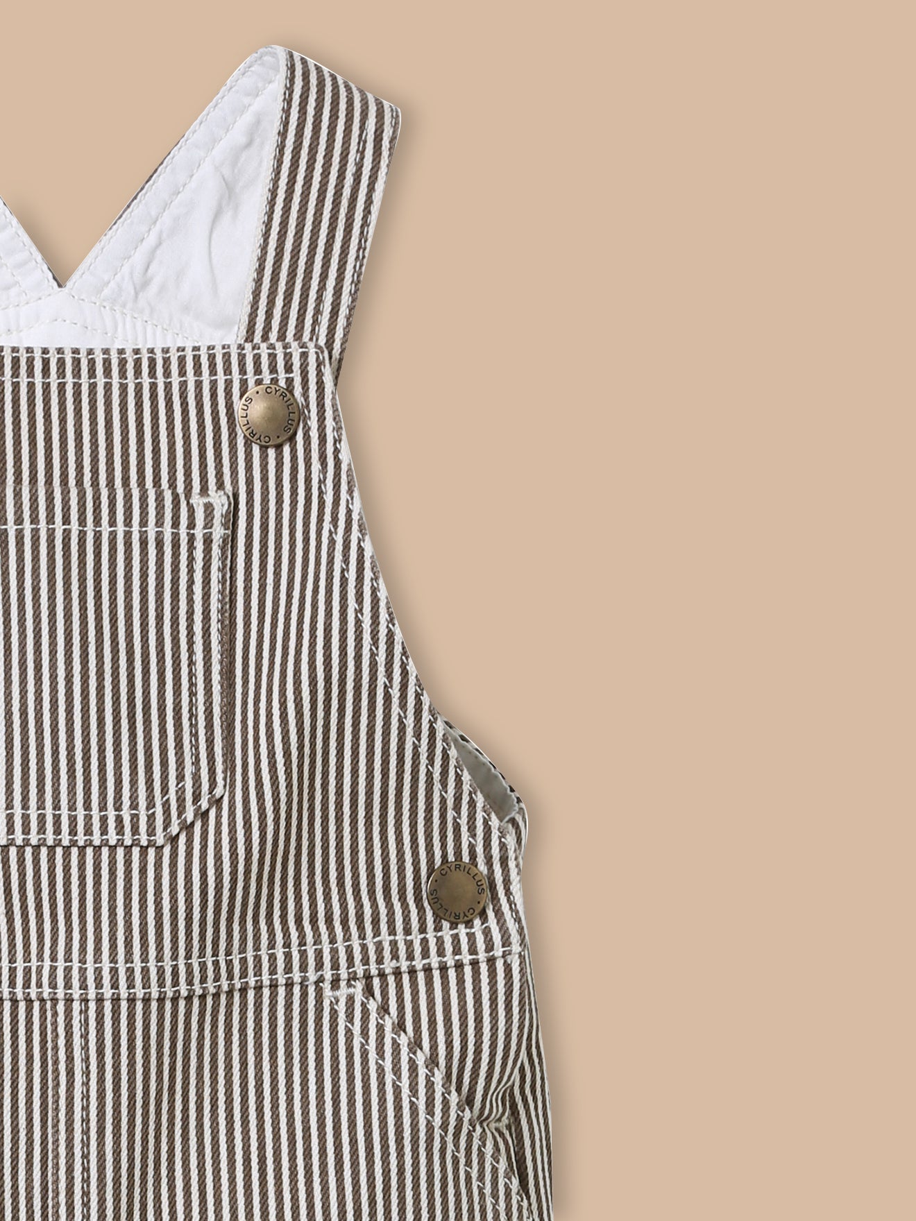 Baby-Latzhose mit Streifen – Kollektion « Hickory Stripes »