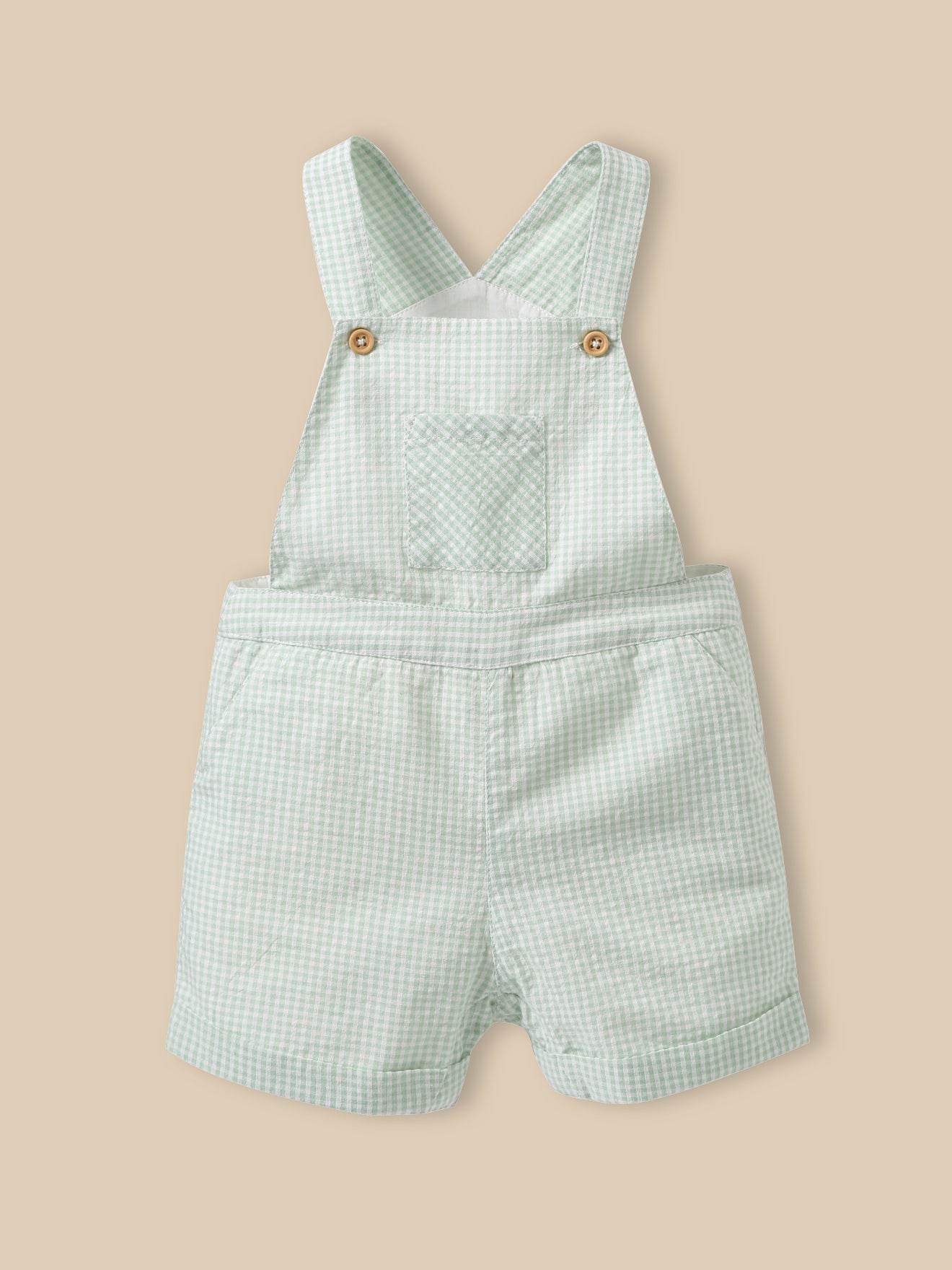 Baby-Latzshorts mit Vichy-Karos