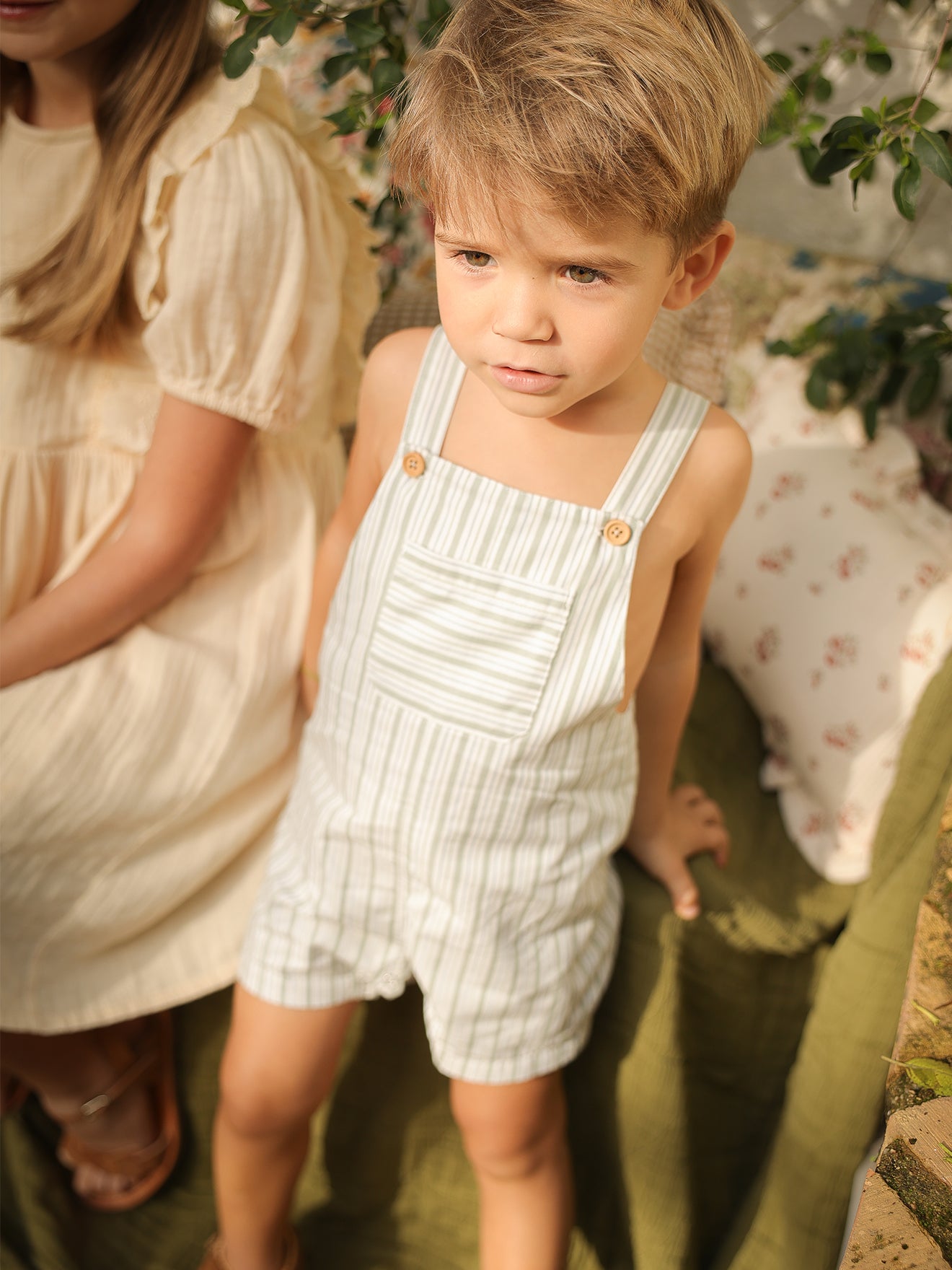 Salopette courte rayée Bébé