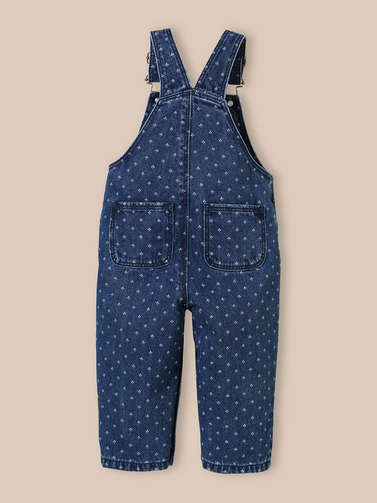 Baby-Latzhose aus Denim mit Allover-Print