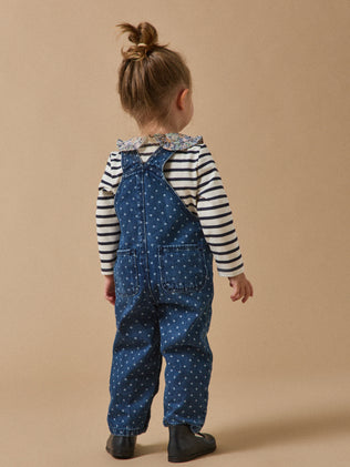 Salopette en denim imprimé Bébé