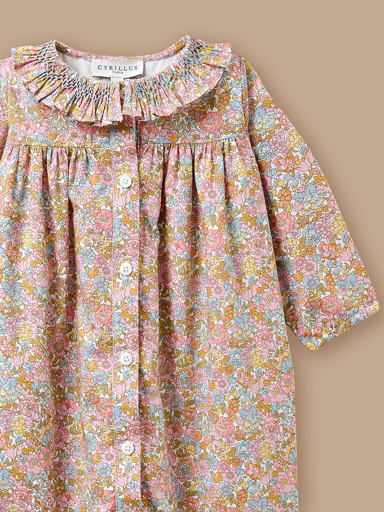 Langarm-Overall für Babys aus Liberty Stoff