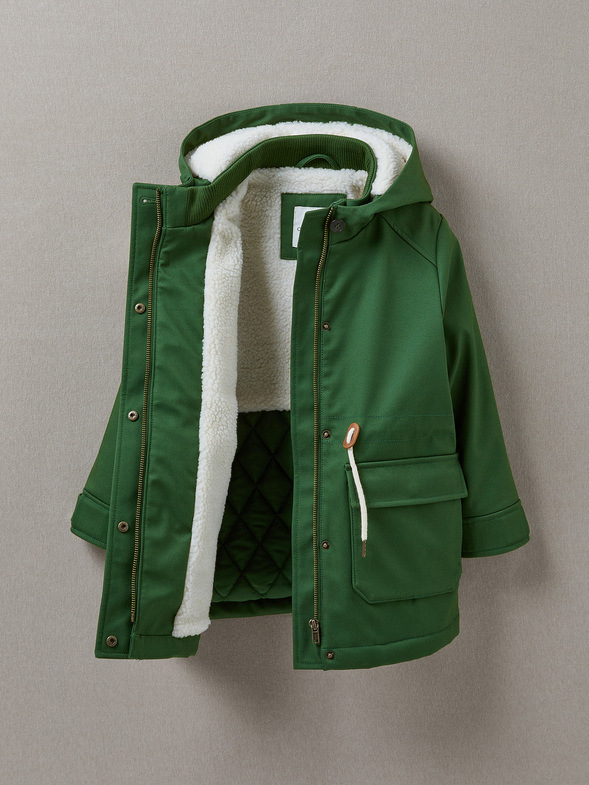 Mädchen-Parka im Marine-Stil mit Sherpa-Futter