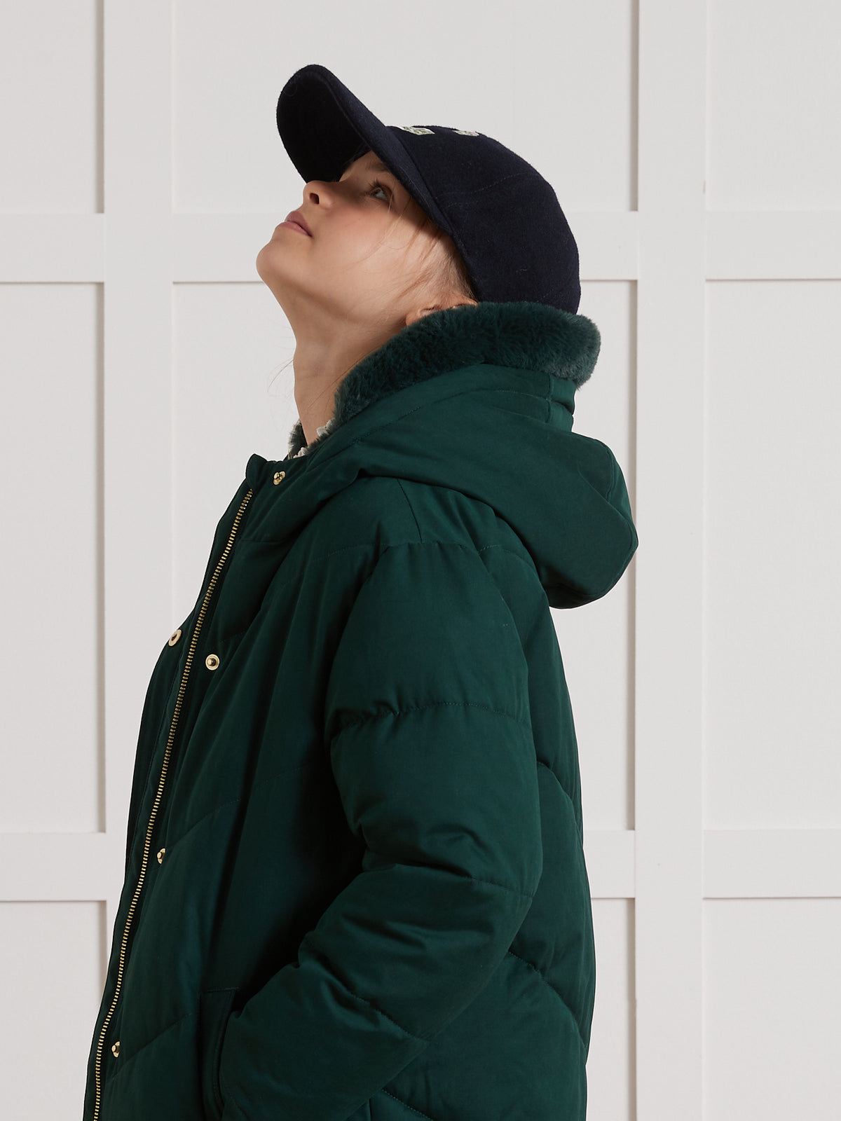 Mädchen-Steppjacke, lang
