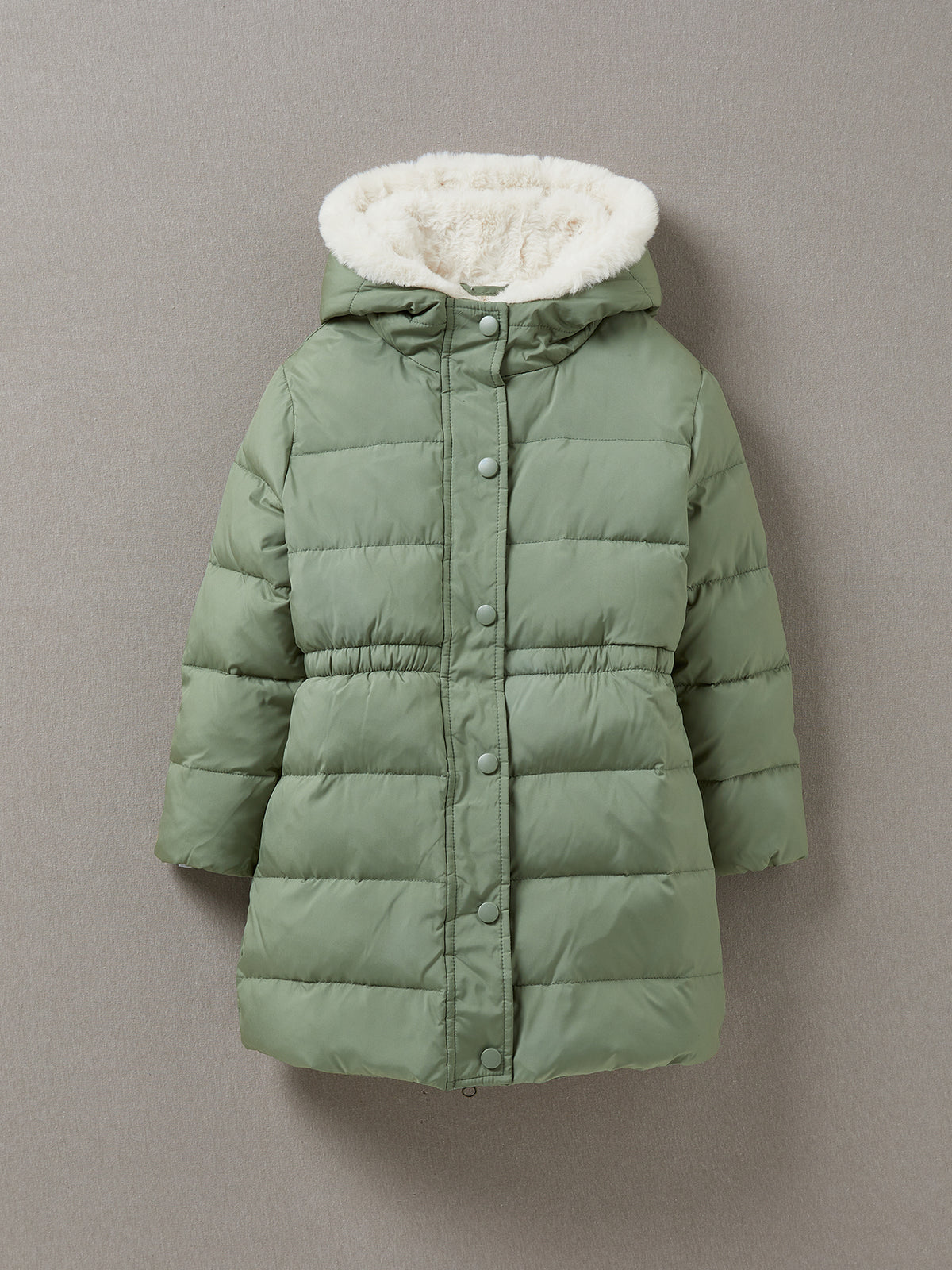 Mädchen-Steppjacke, gefüttert, lang