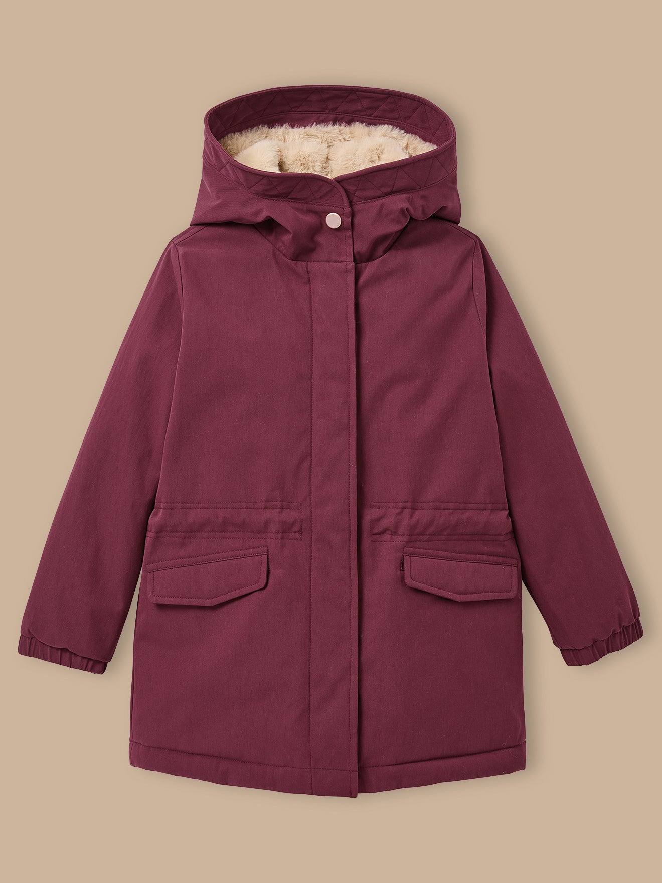 Mädchen-Parka mit Futter aus Pelzimitat