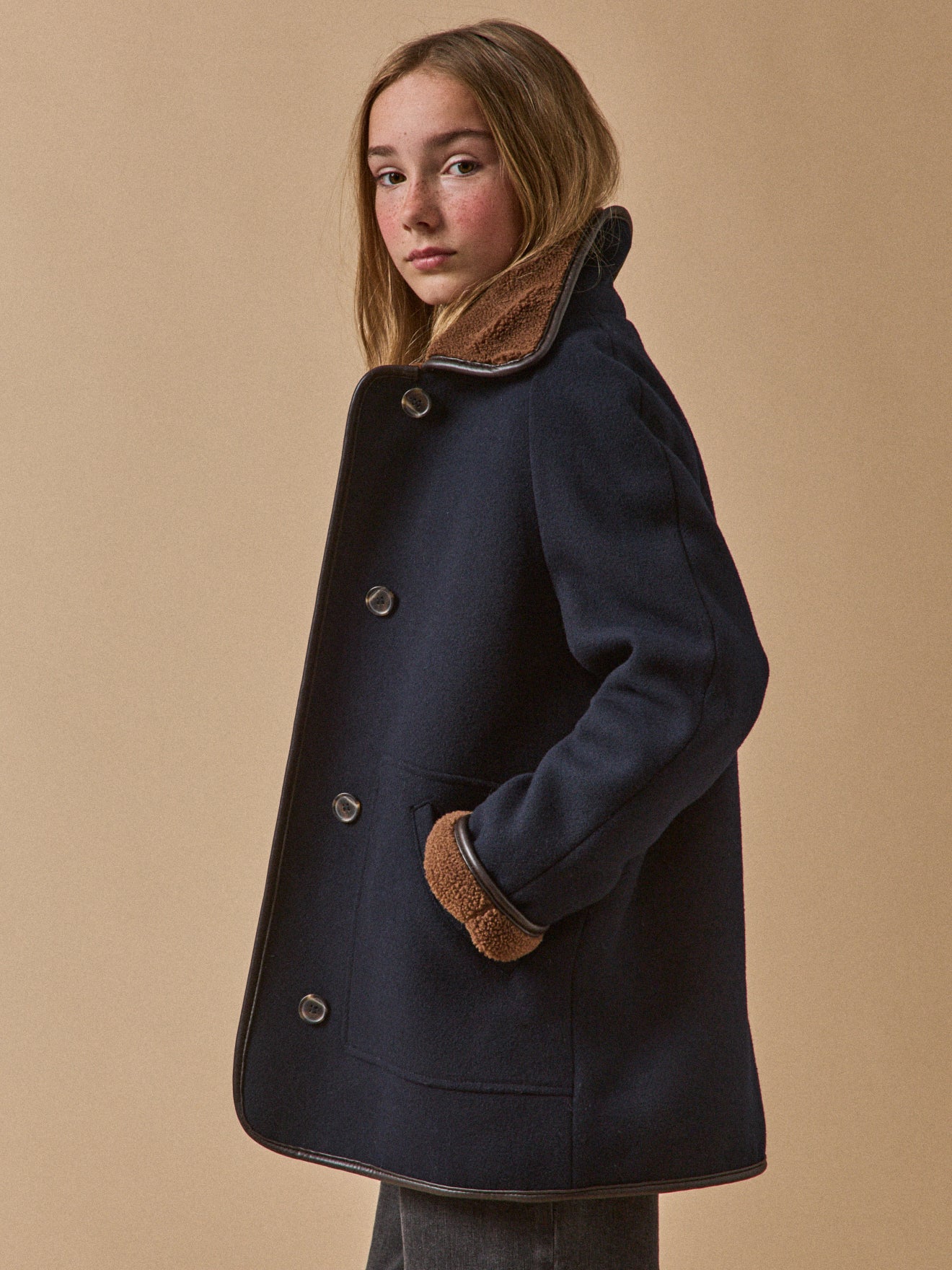 Manteau doublé sherpa Fille
