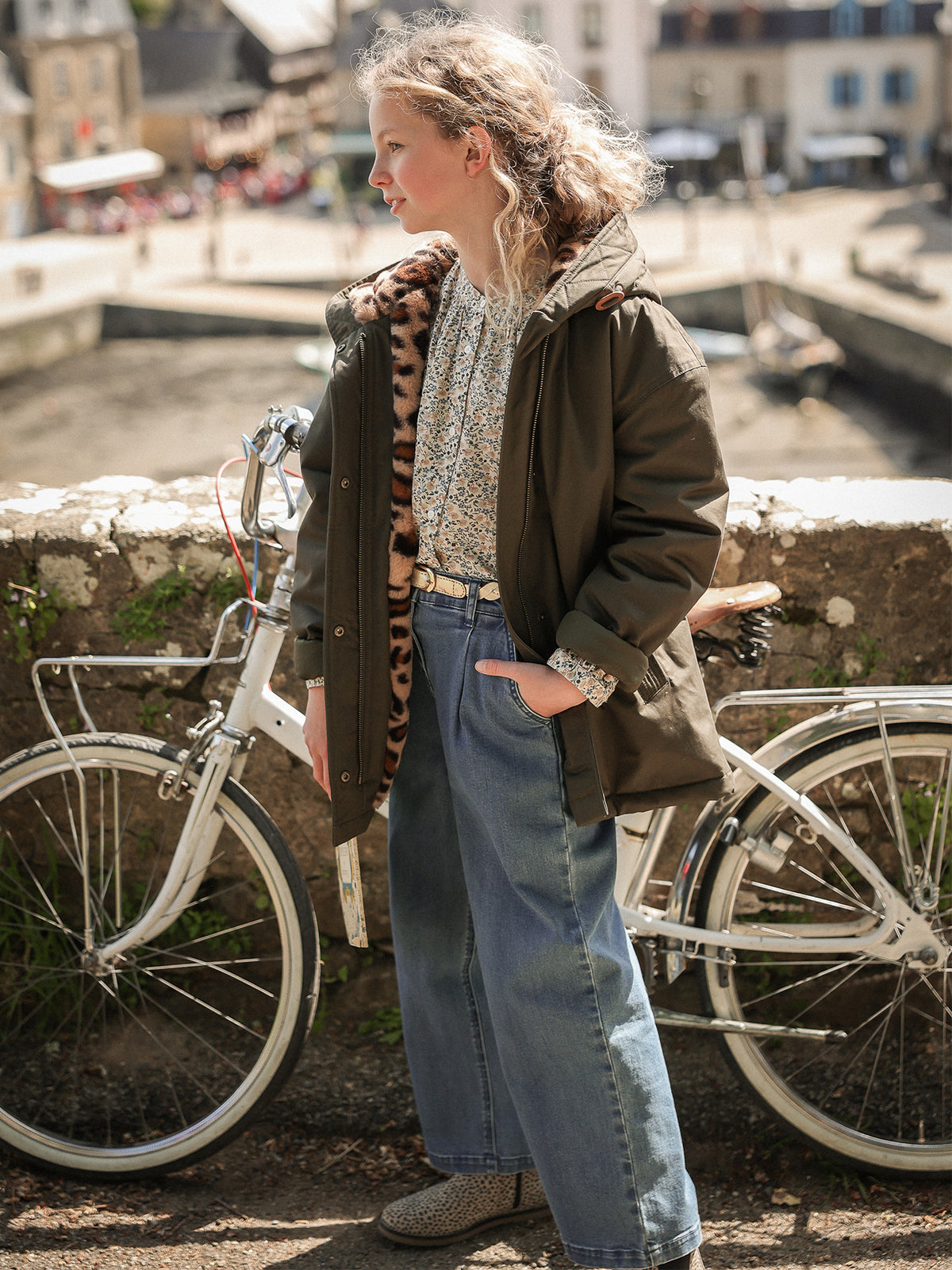 Parka courte doublée léopard - Collection Junior
