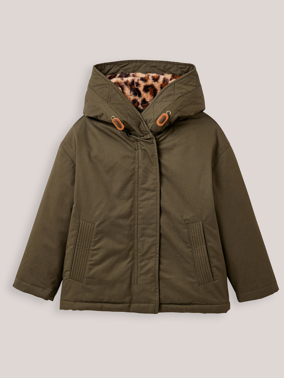 Parka courte doublée léopard - Collection Junior