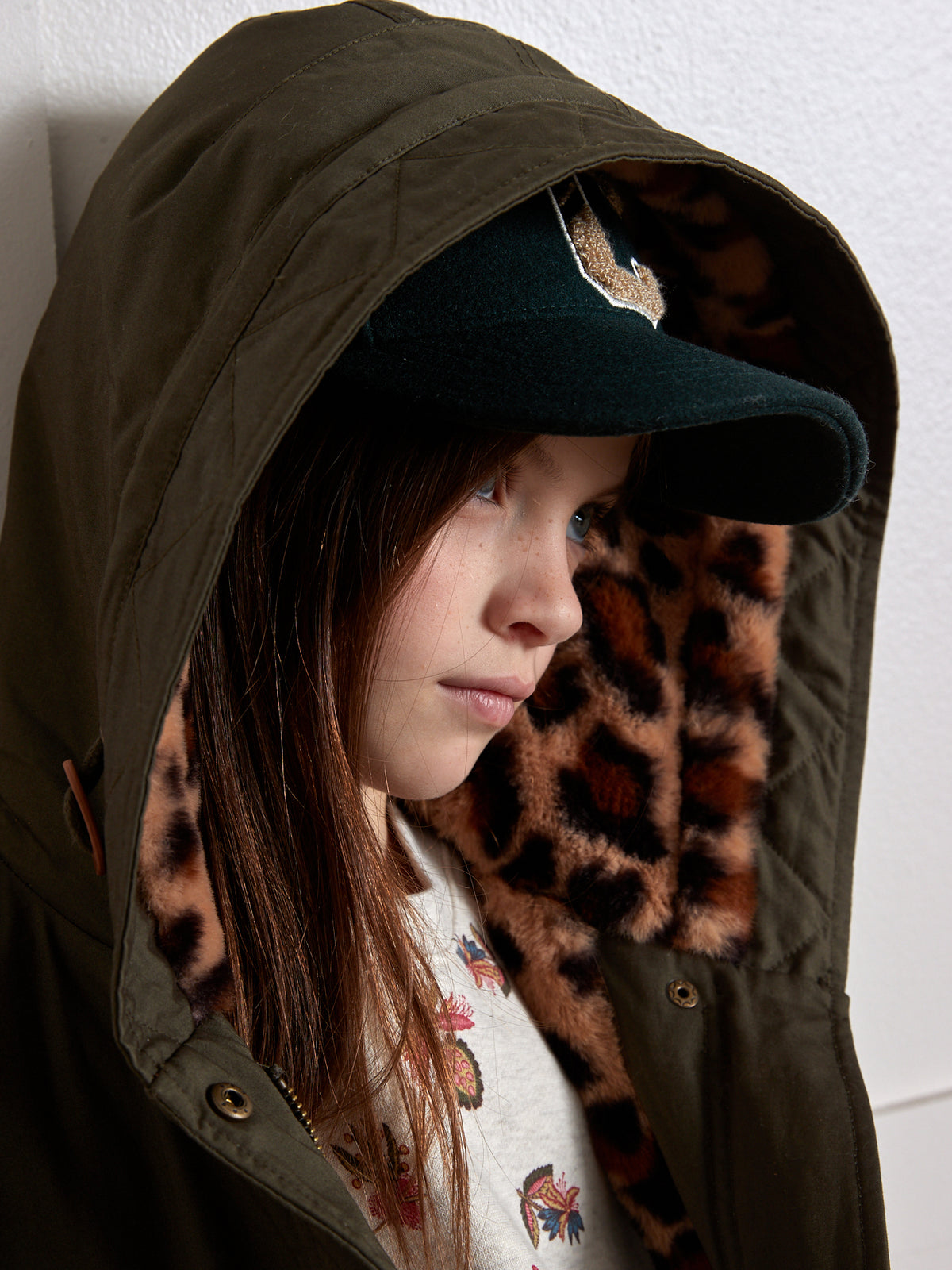 Parka courte doublée léopard - Collection Junior