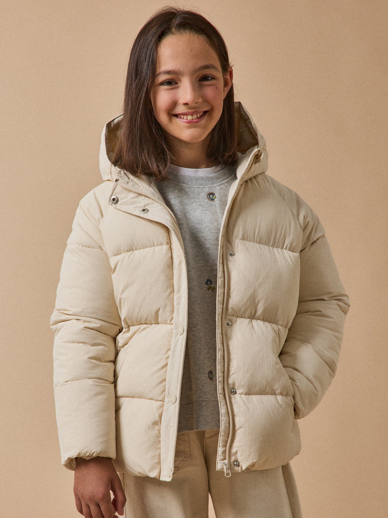 Mädchen-Steppjacke mit Fleece-Futter