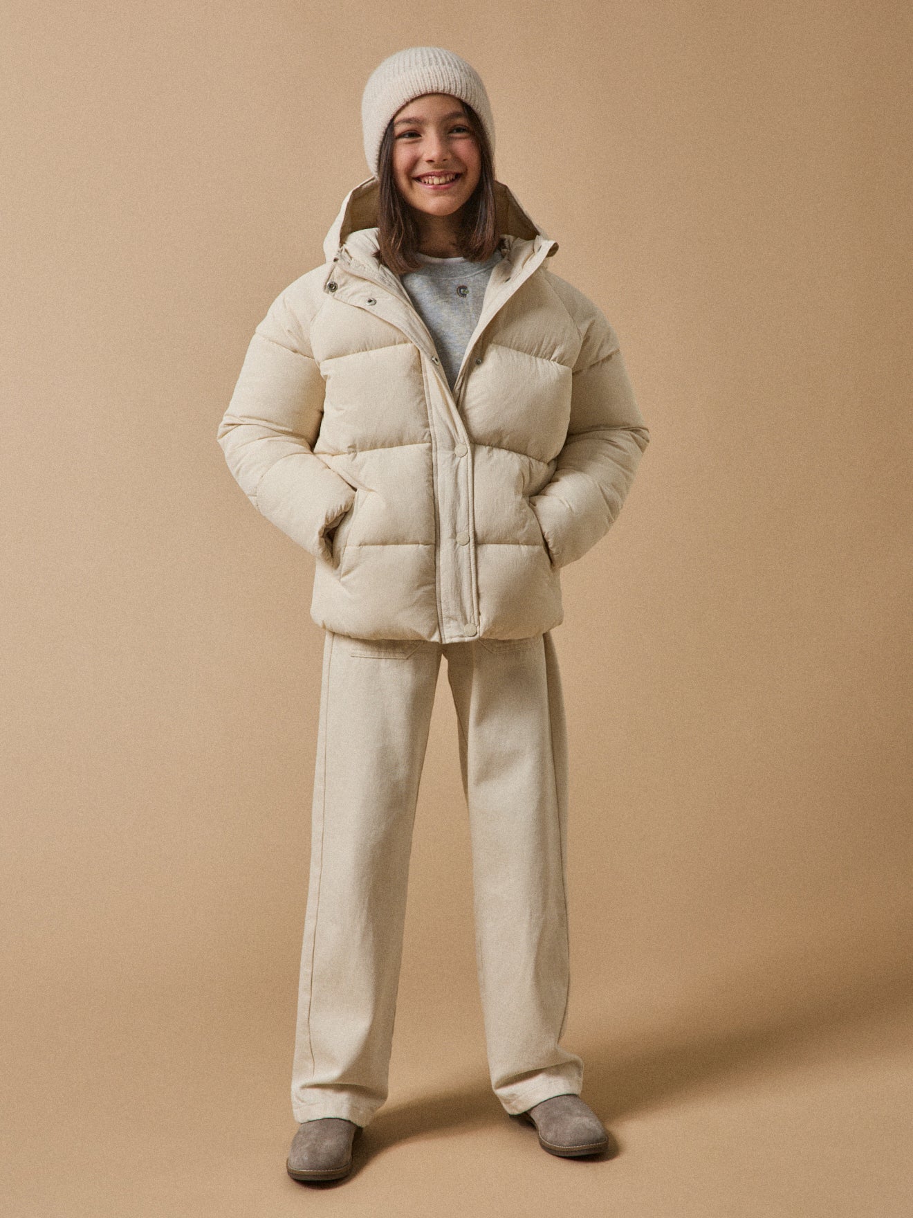 Mädchen-Steppjacke mit Fleece-Futter