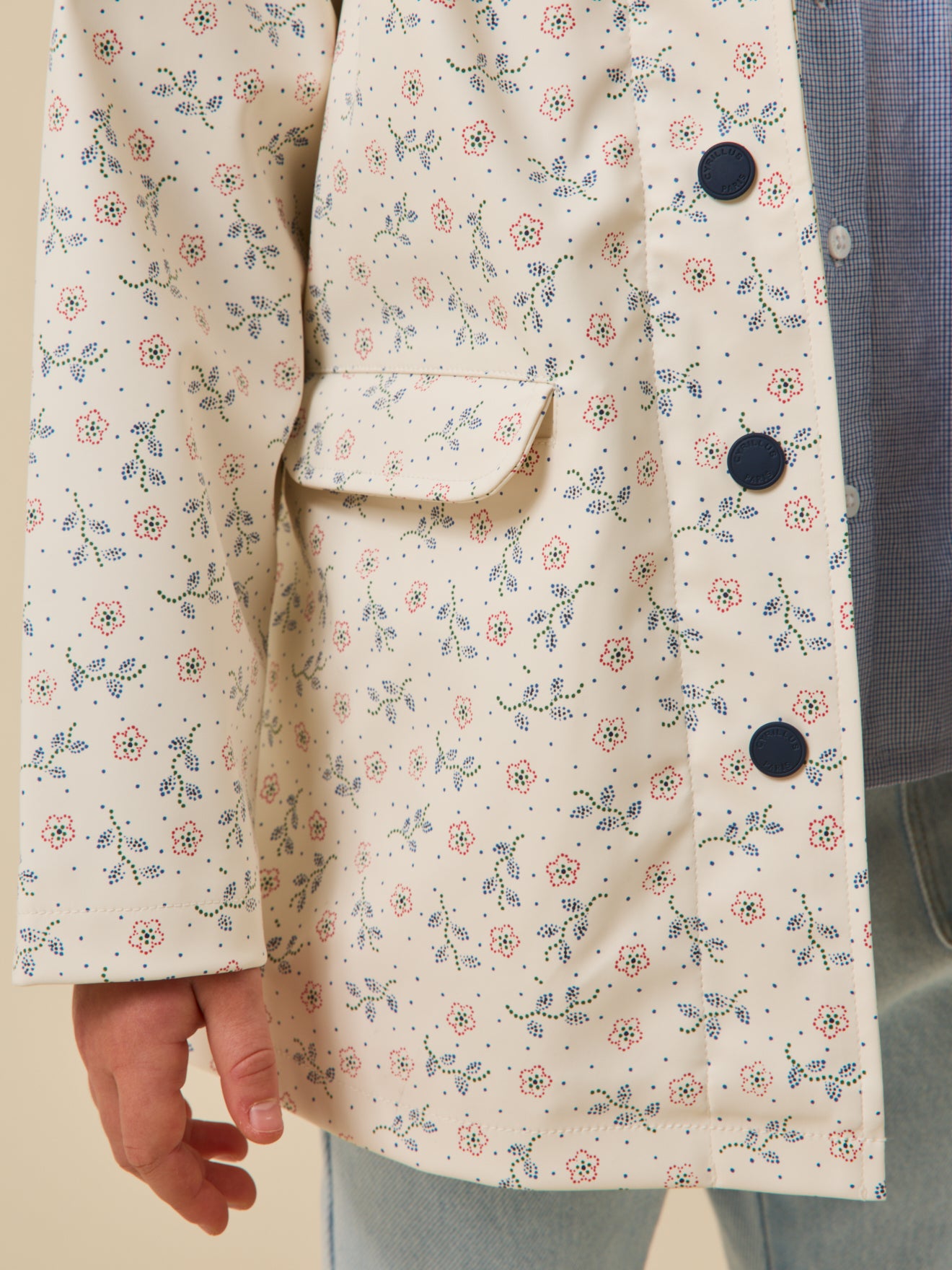 Mädchen-Regenjacke mit Kapuze – « Lily »-Print