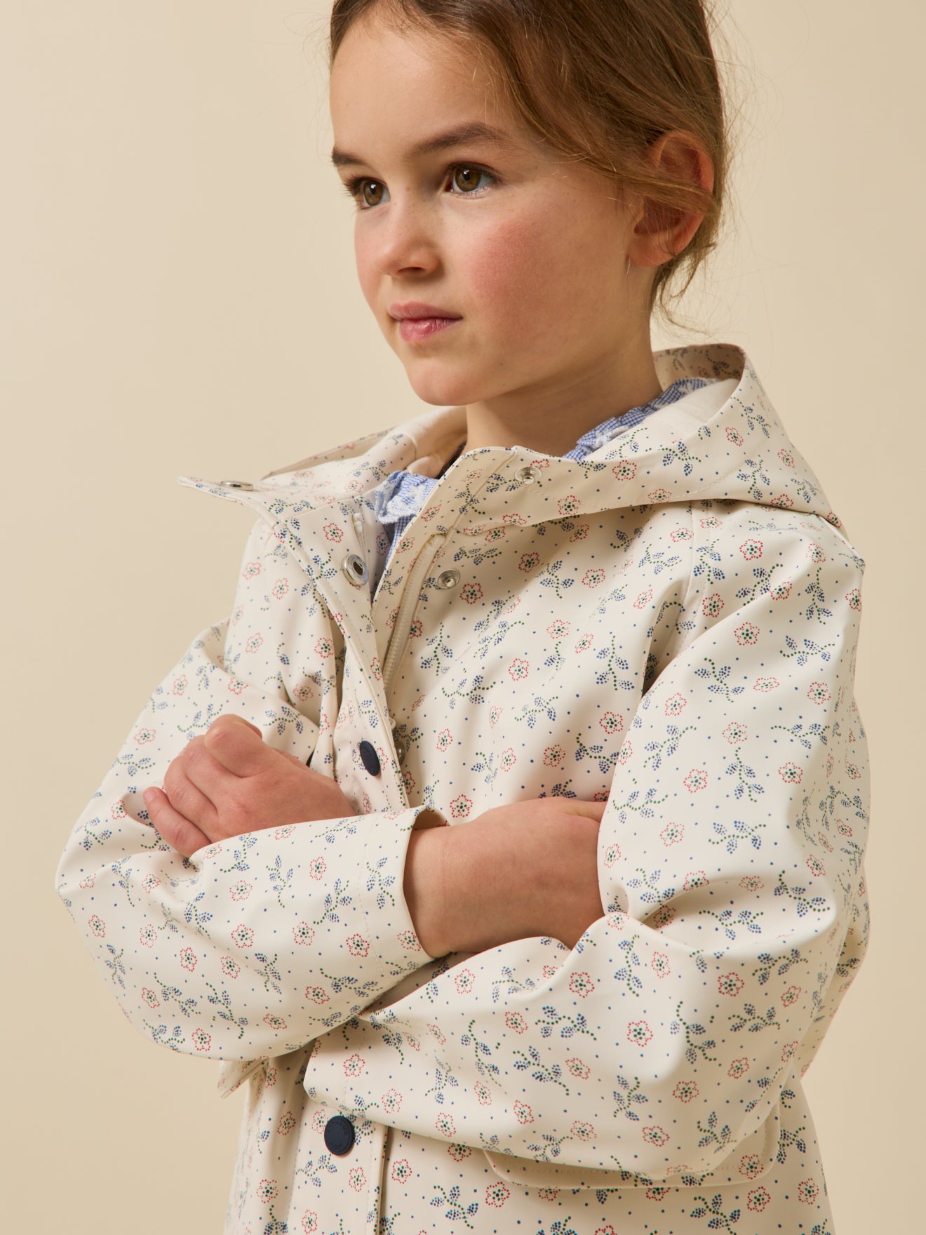 Mädchen-Regenjacke mit Kapuze – « Lily »-Print