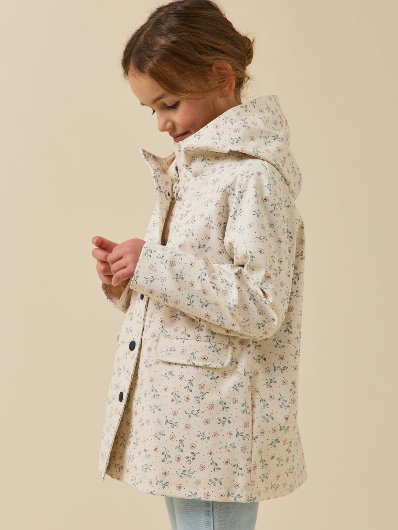 Mädchen-Regenjacke mit Kapuze – « Lily »-Print