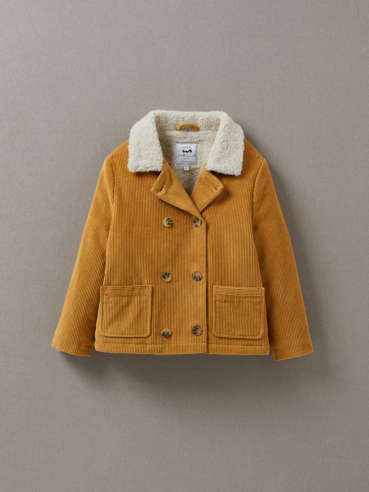 Mädchenjacke aus Velours mit Sherpa-Futter