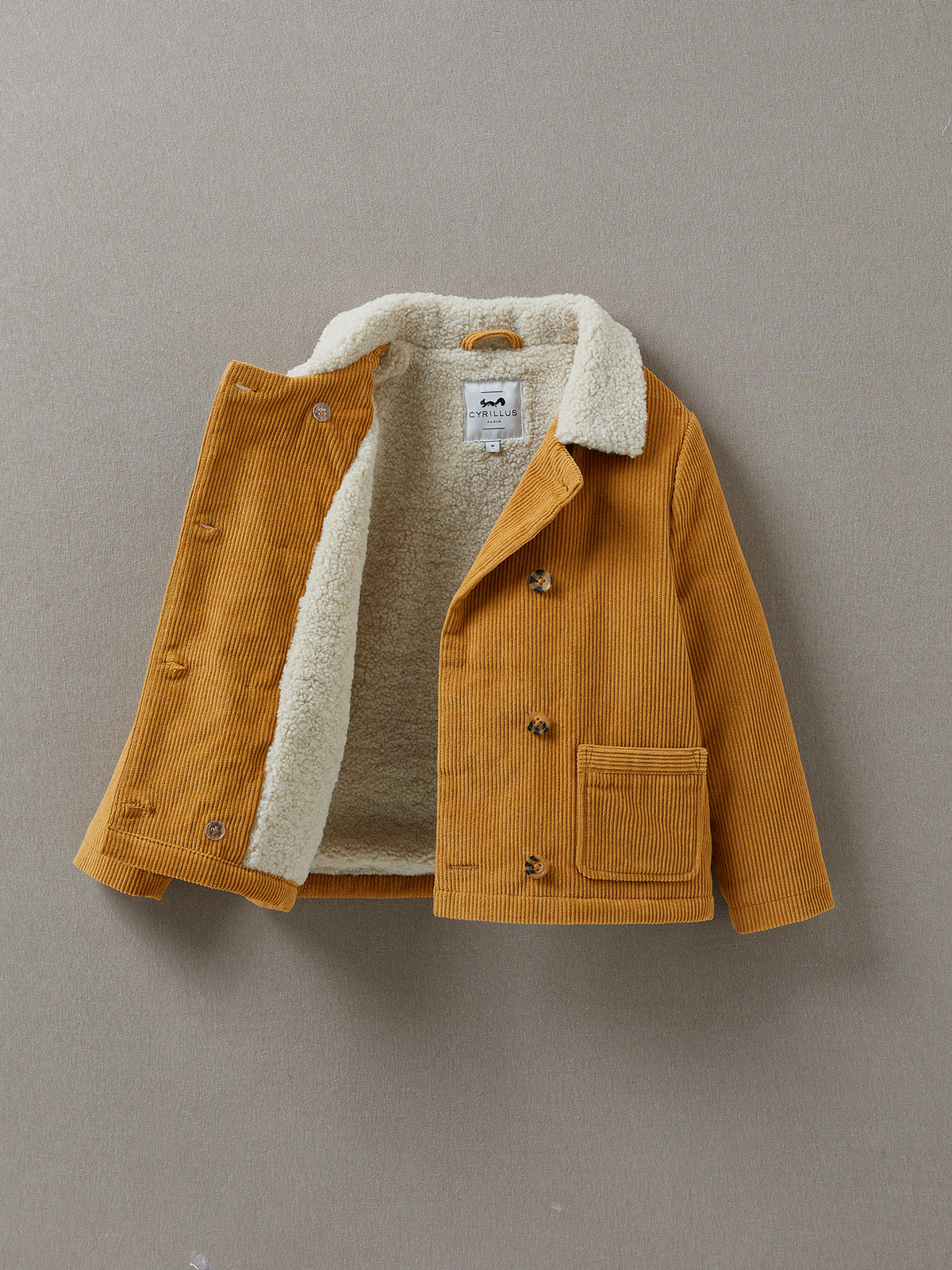 Mädchenjacke aus Velours mit Sherpa-Futter