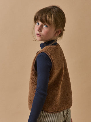 Veste sans manches en sherpa Fille