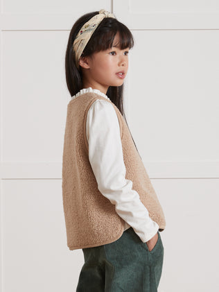 Veste sans manches en sherpa Fille