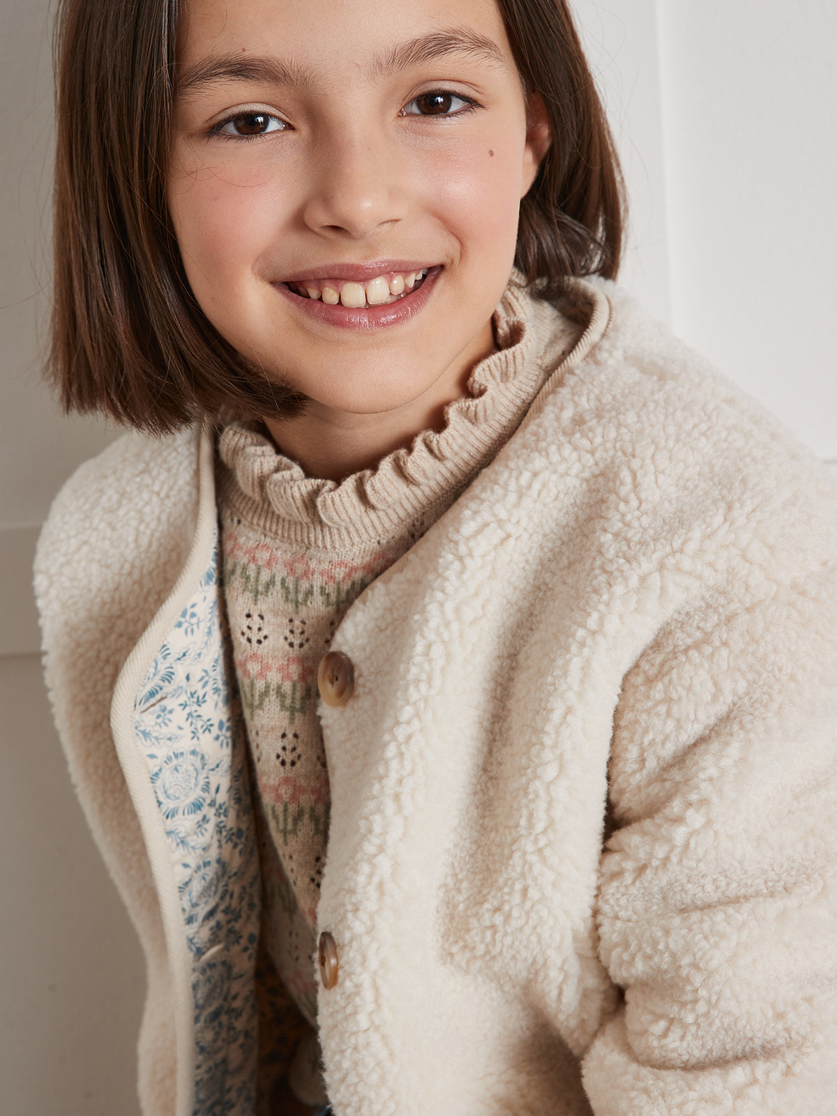 Veste en sherpa Fille