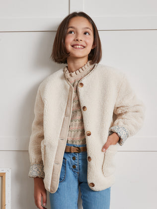 Veste en sherpa Fille