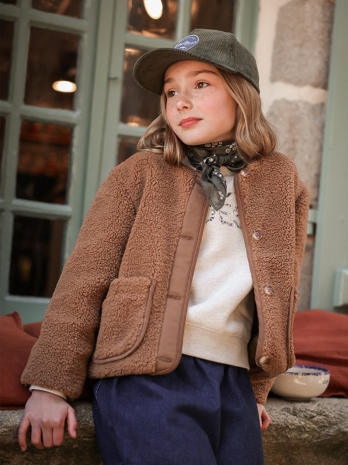Veste en sherpa Fille