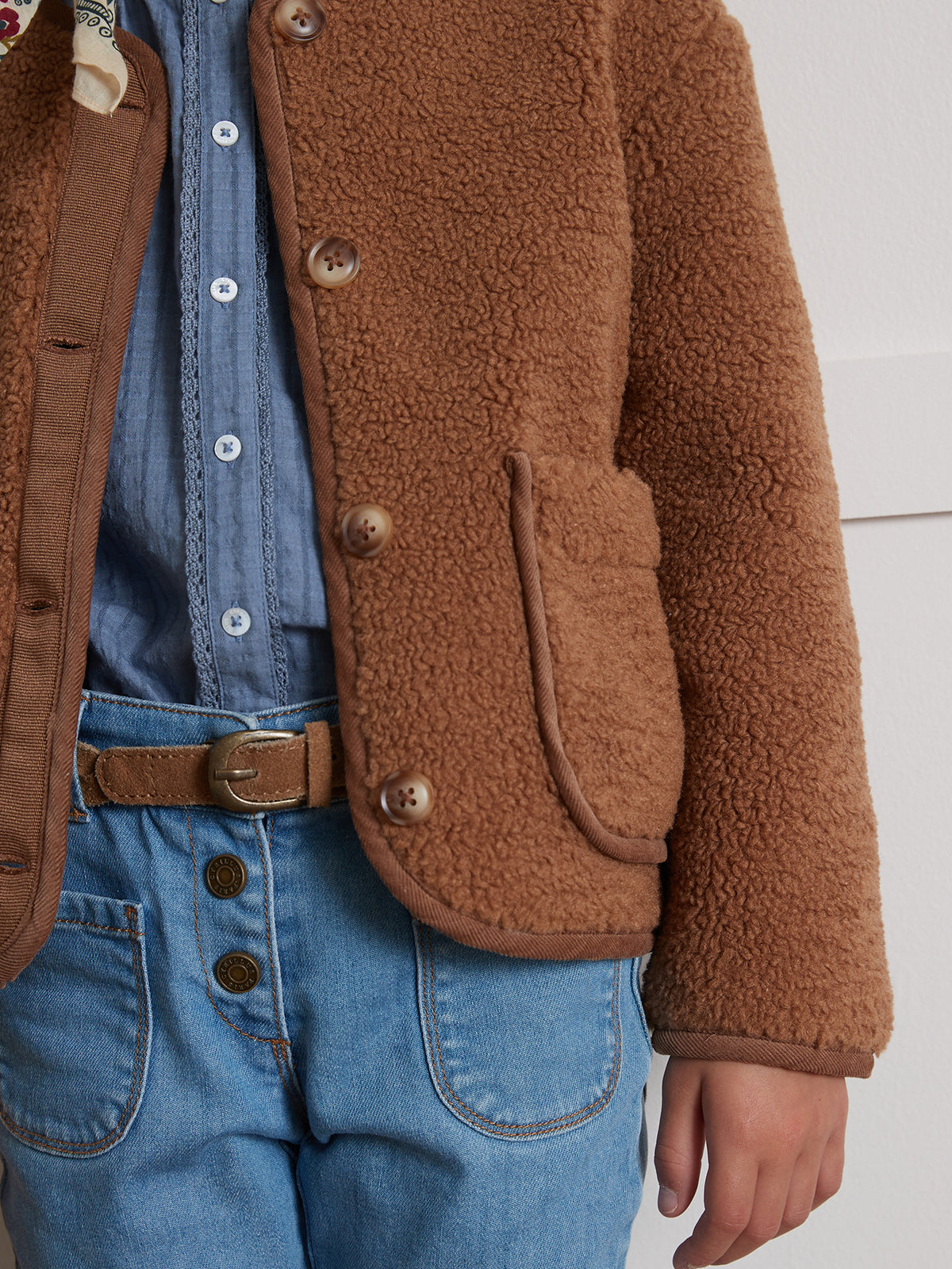 Veste en sherpa Fille