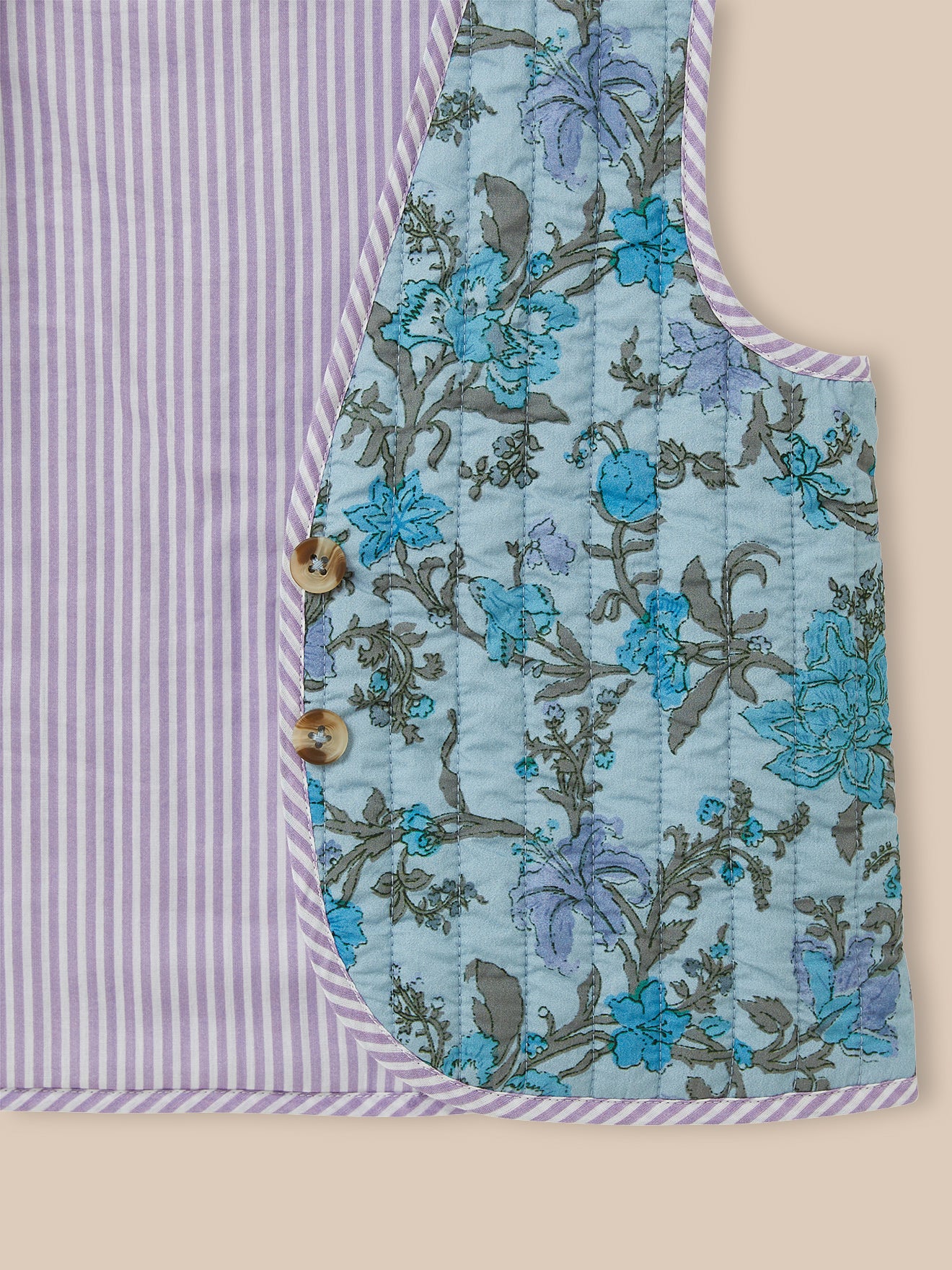 Mädchen-Steppjacke mit Druckmuster « Flore »