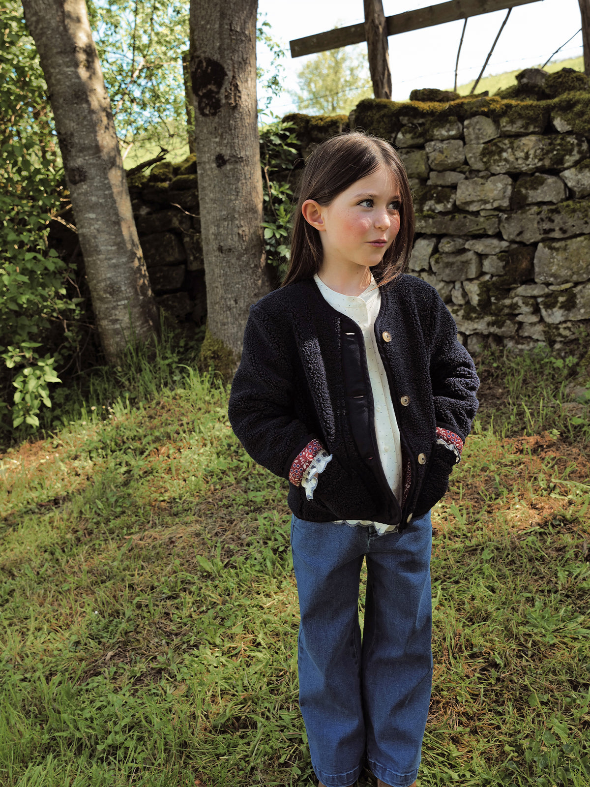 Veste en sherpa Fille