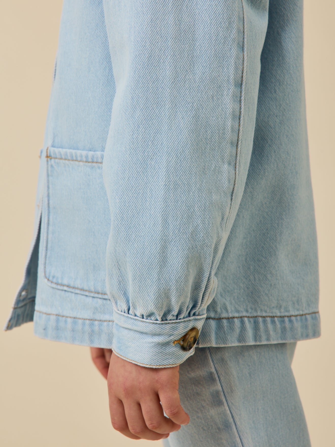 Mädchen-Jeansjacke im « Worker »-Look
