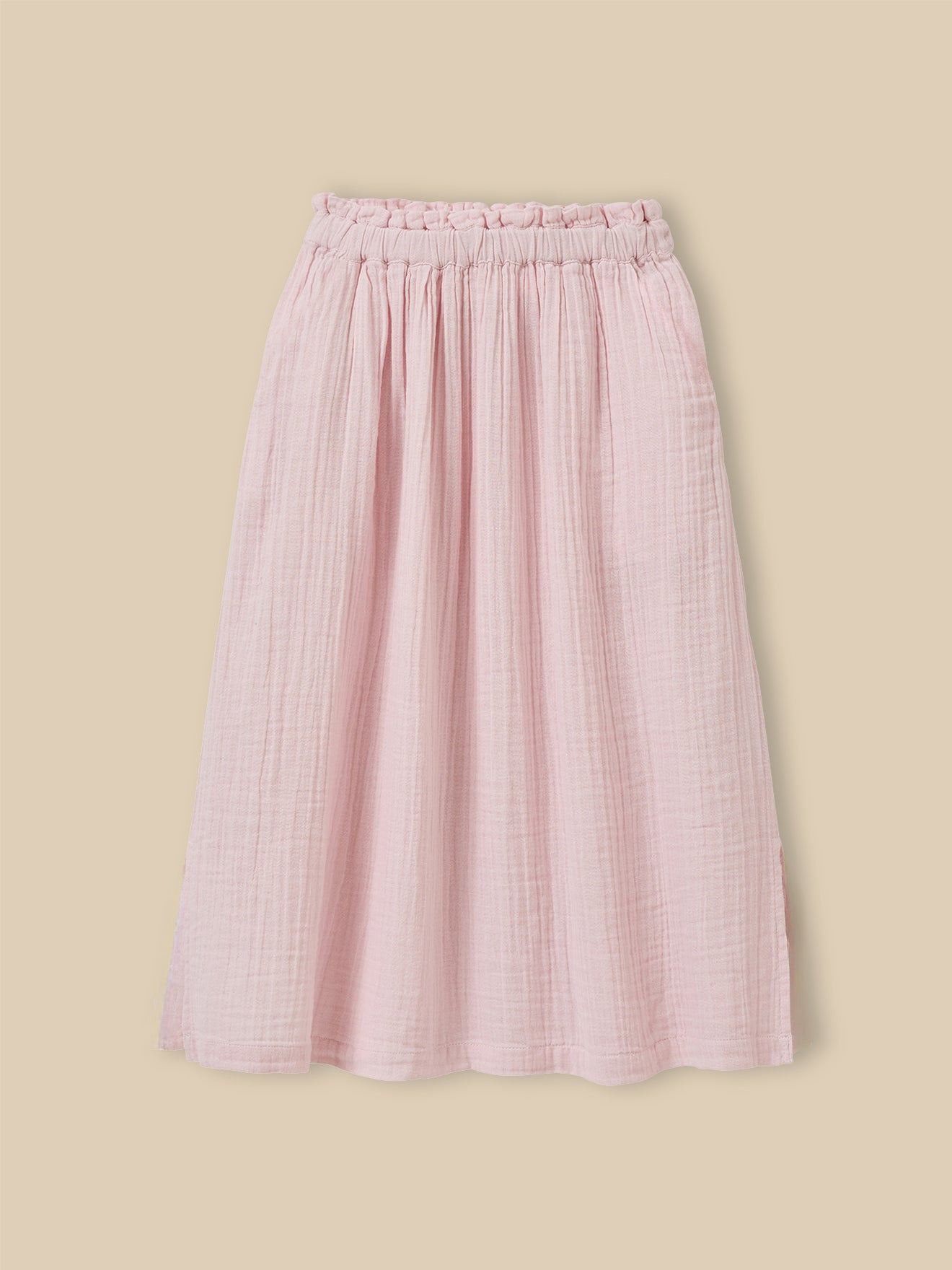Mädchenrock aus Bio-Baumwollgaze, lang