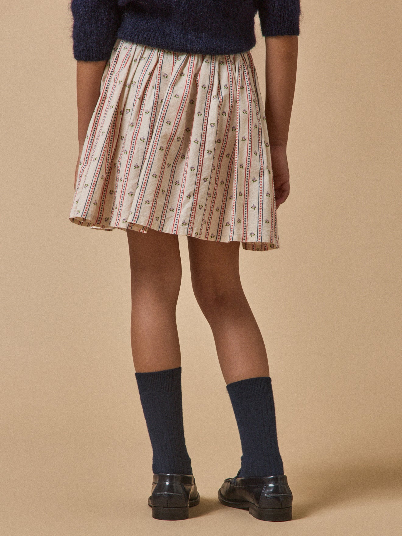 Mädchenrock mit Druckmuster « Marine »