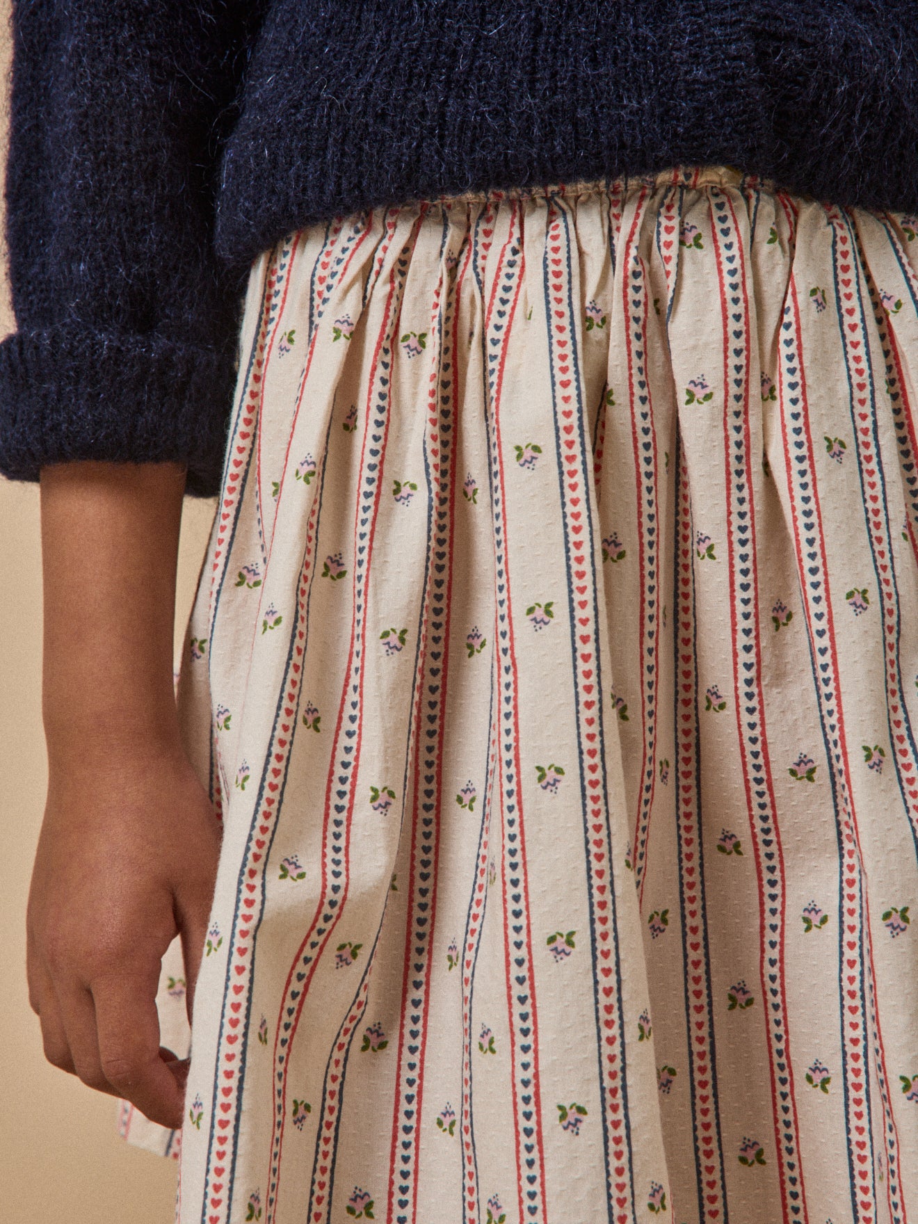 Mädchenrock mit Druckmuster « Marine »