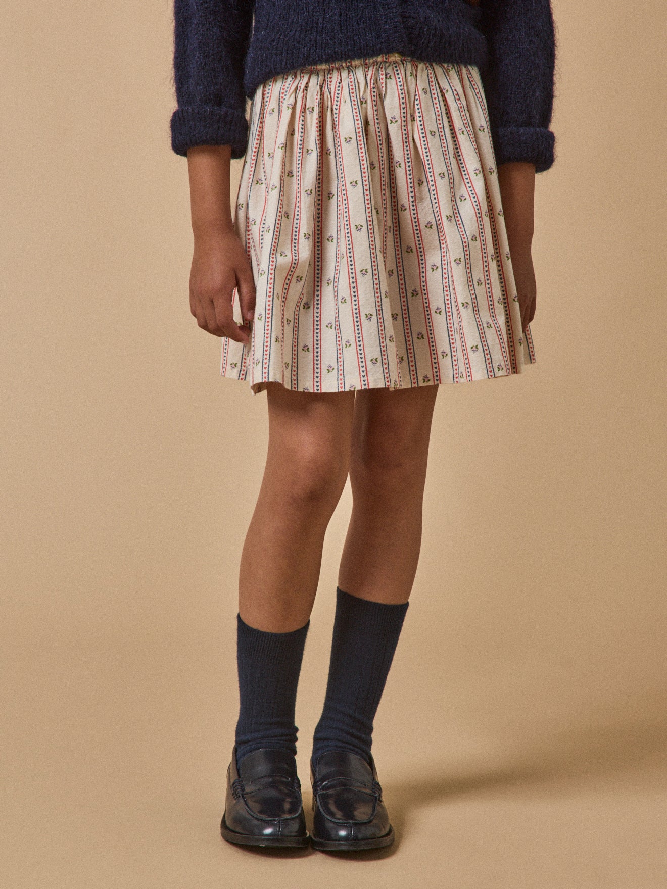 Mädchenrock mit Druckmuster « Marine »