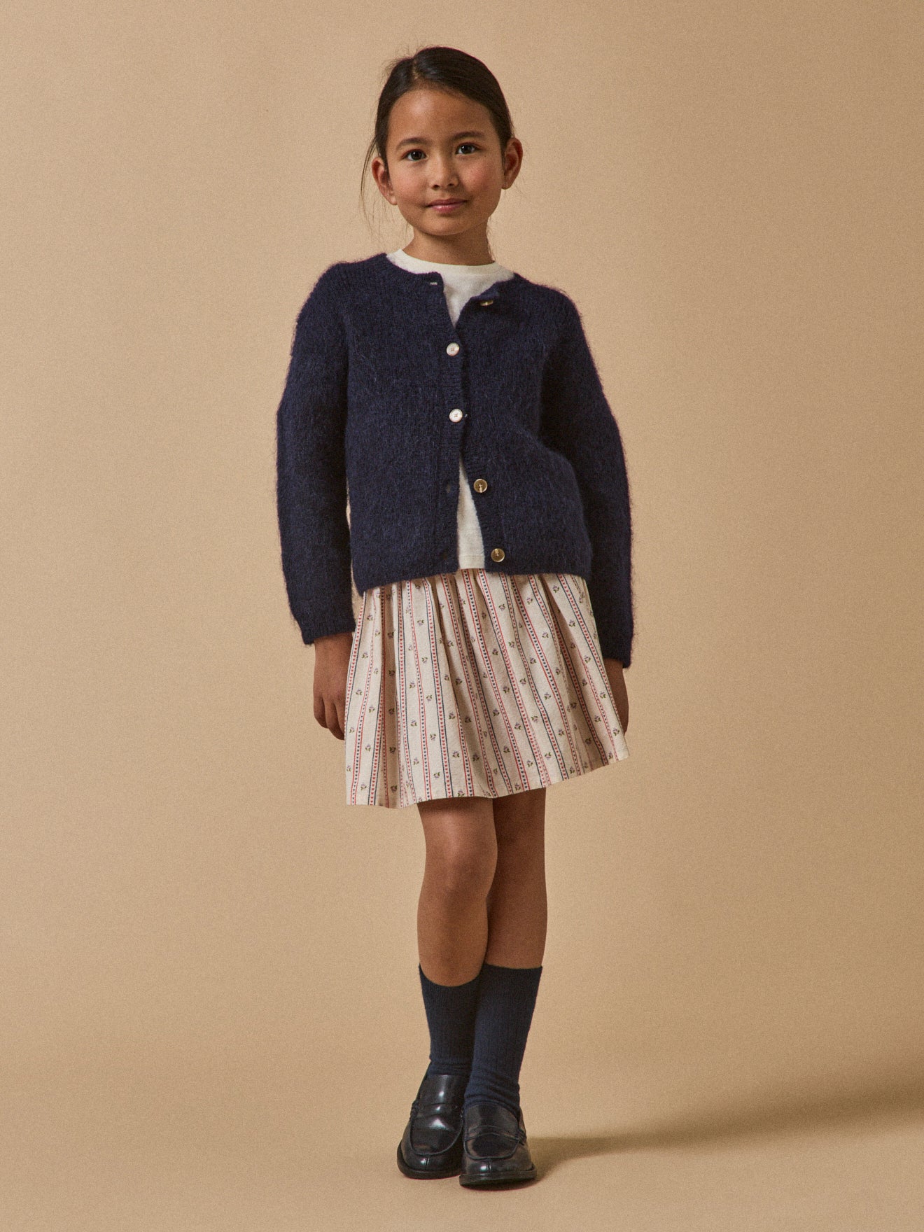 Mädchenrock mit Druckmuster « Marine »