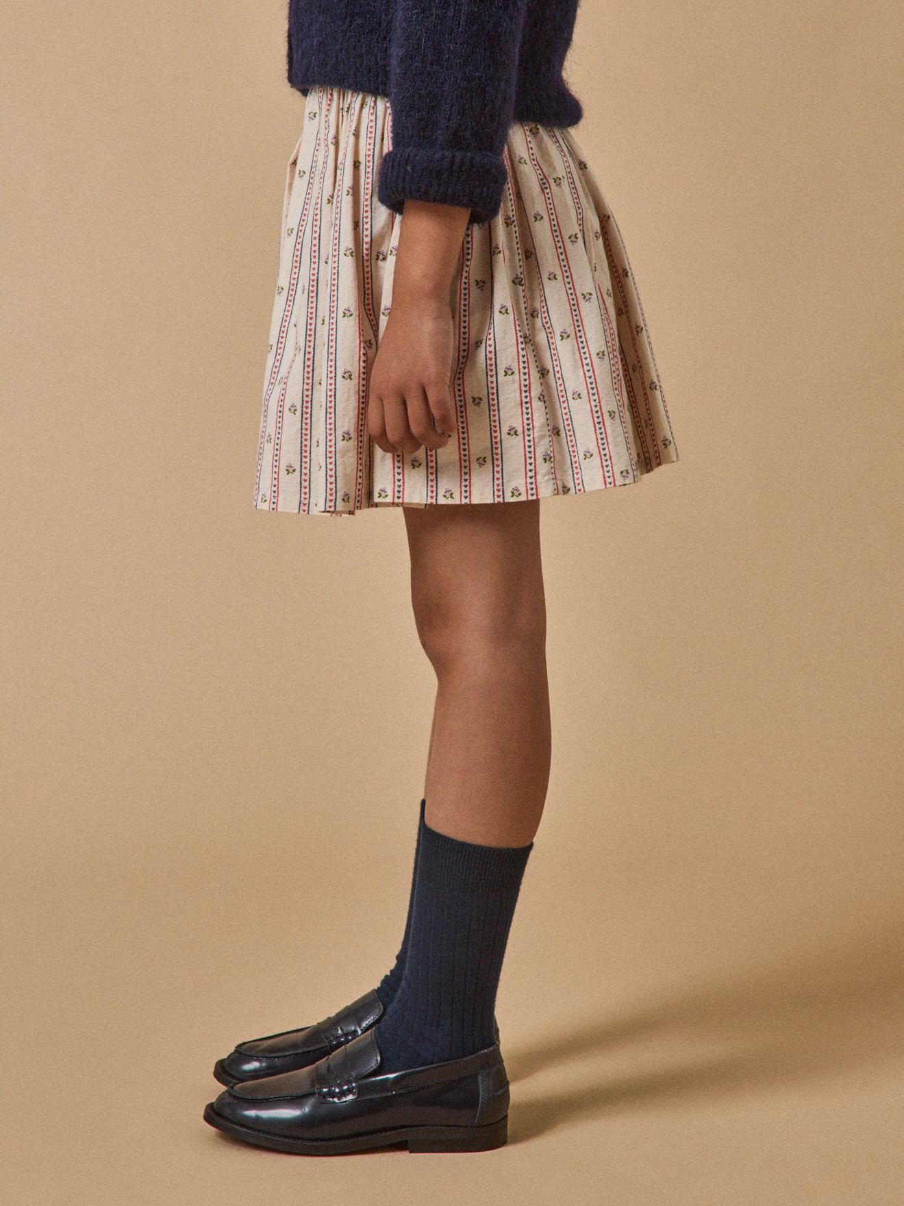 Mädchenrock mit Druckmuster « Marine »