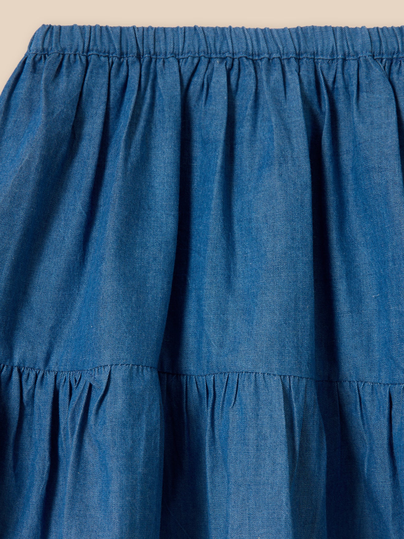 Mädchen-Volantrock aus leichtem Denim