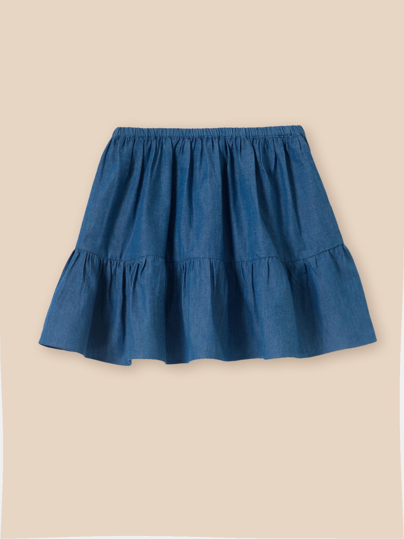 Mädchen-Volantrock aus leichtem Denim