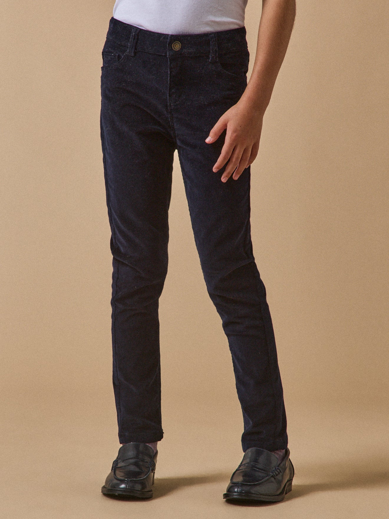 Mädchen Slim Fit Hose aus Velours