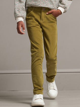 Mädchen Slim Fit Hose aus Velours