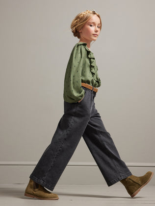 Pantalon large Fille en denim