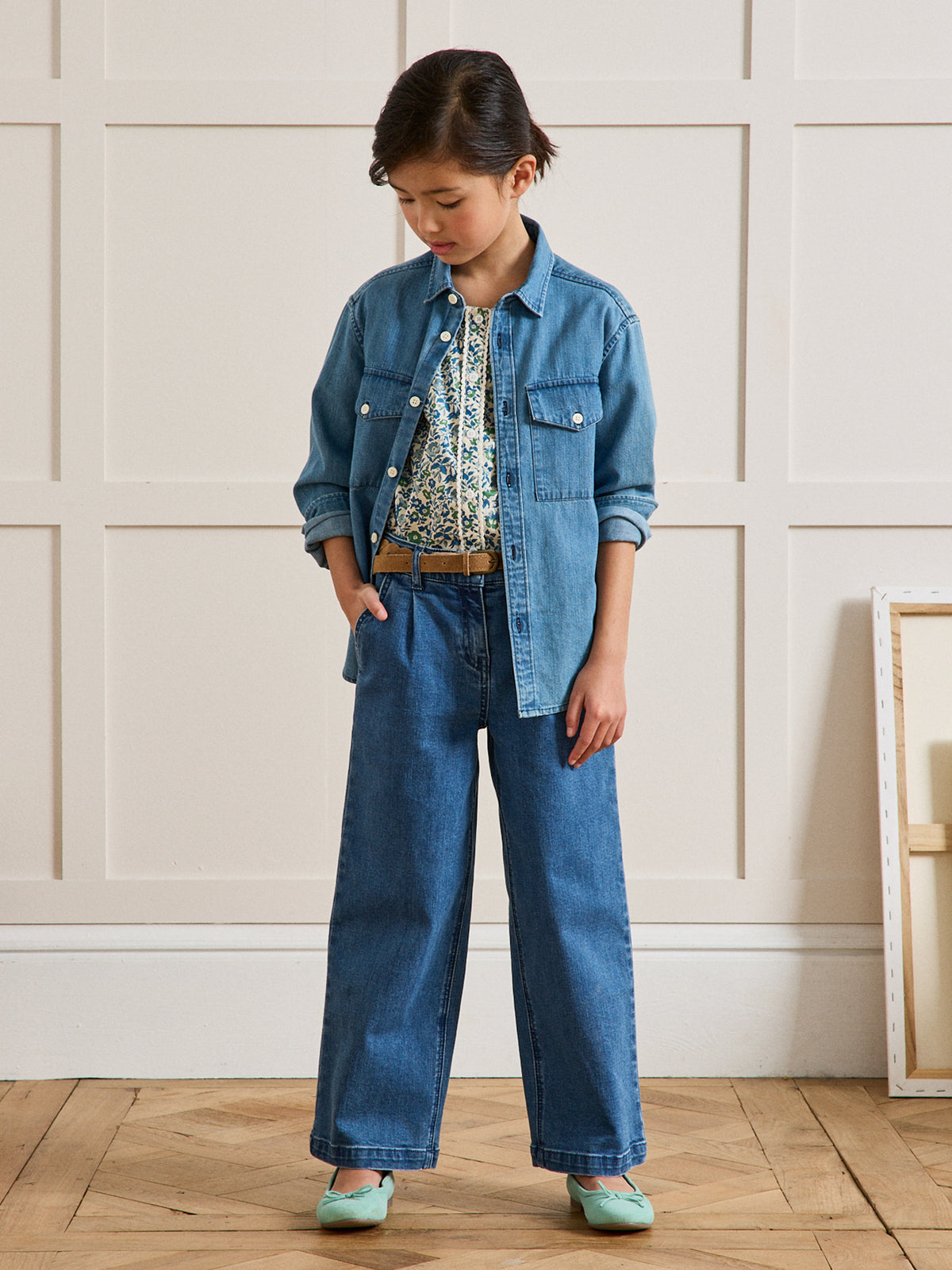 Pantalon large en denim - Collection Junior