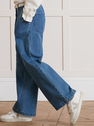 Pantalon Fille large en denim