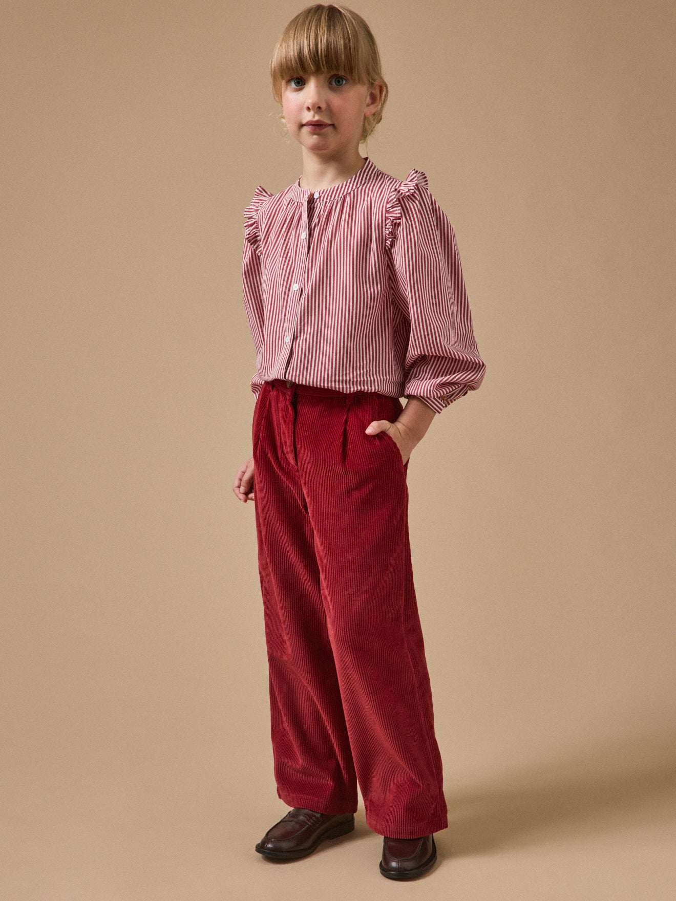 Pantalon large en velours Fille