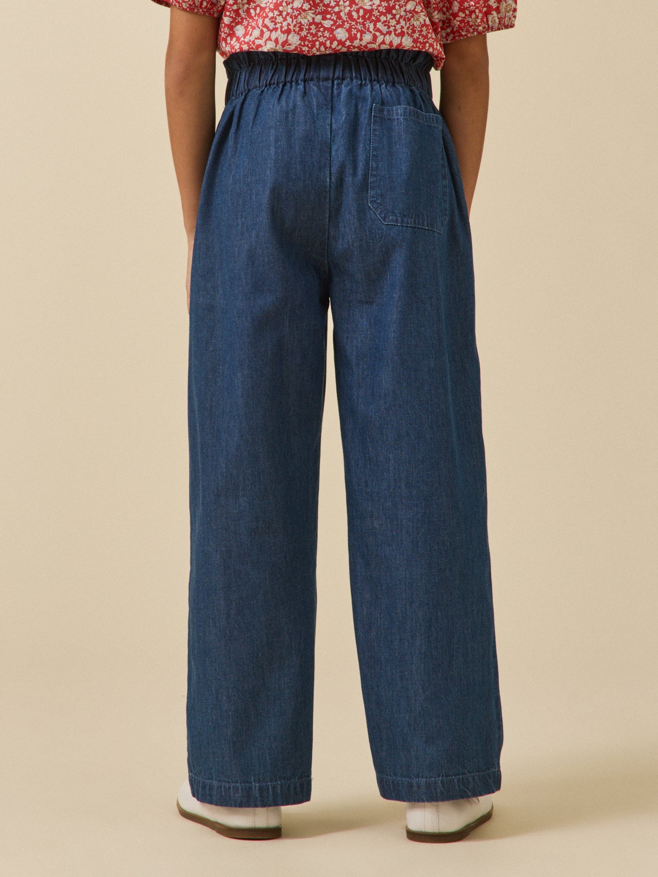 Pantalon large Fille en denim light