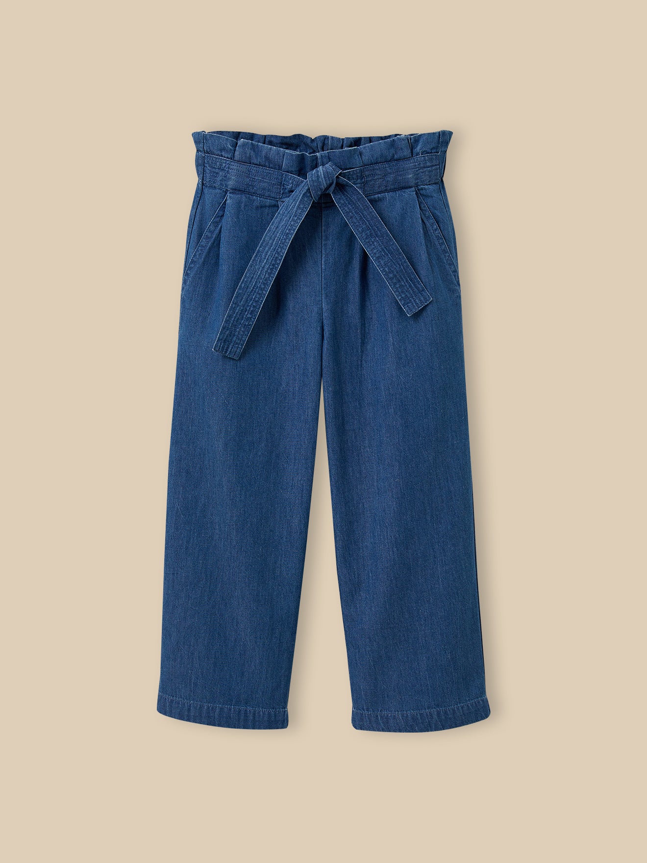 Mädchenhose, weit, aus leichtem Denim